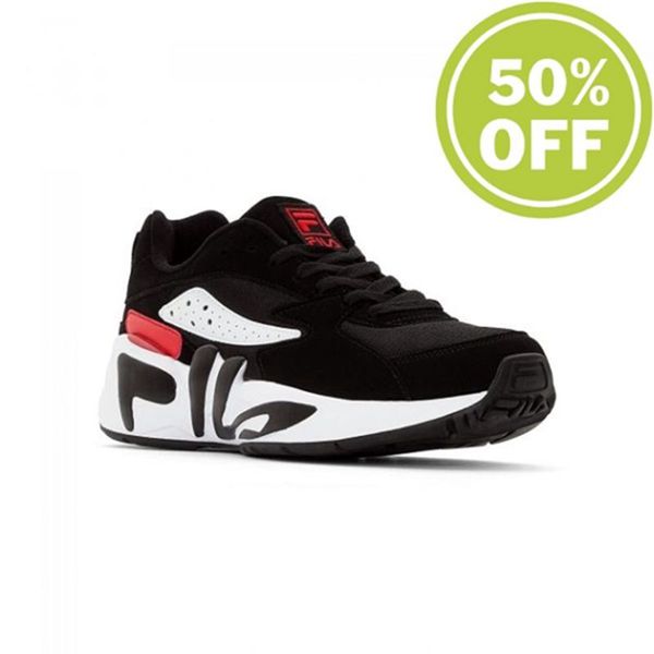 Fila Mindblower Men's Sneakers - Black/White/Red,NZ 309-9241